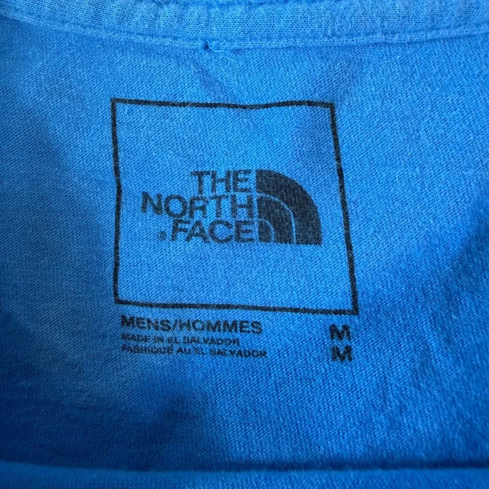 The North Face Mens Blue Box Logo Long Sleeve Graphic T-Shirt Size M